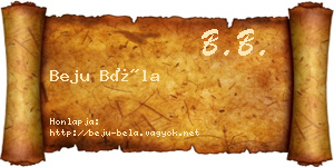 Beju Béla névjegykártya